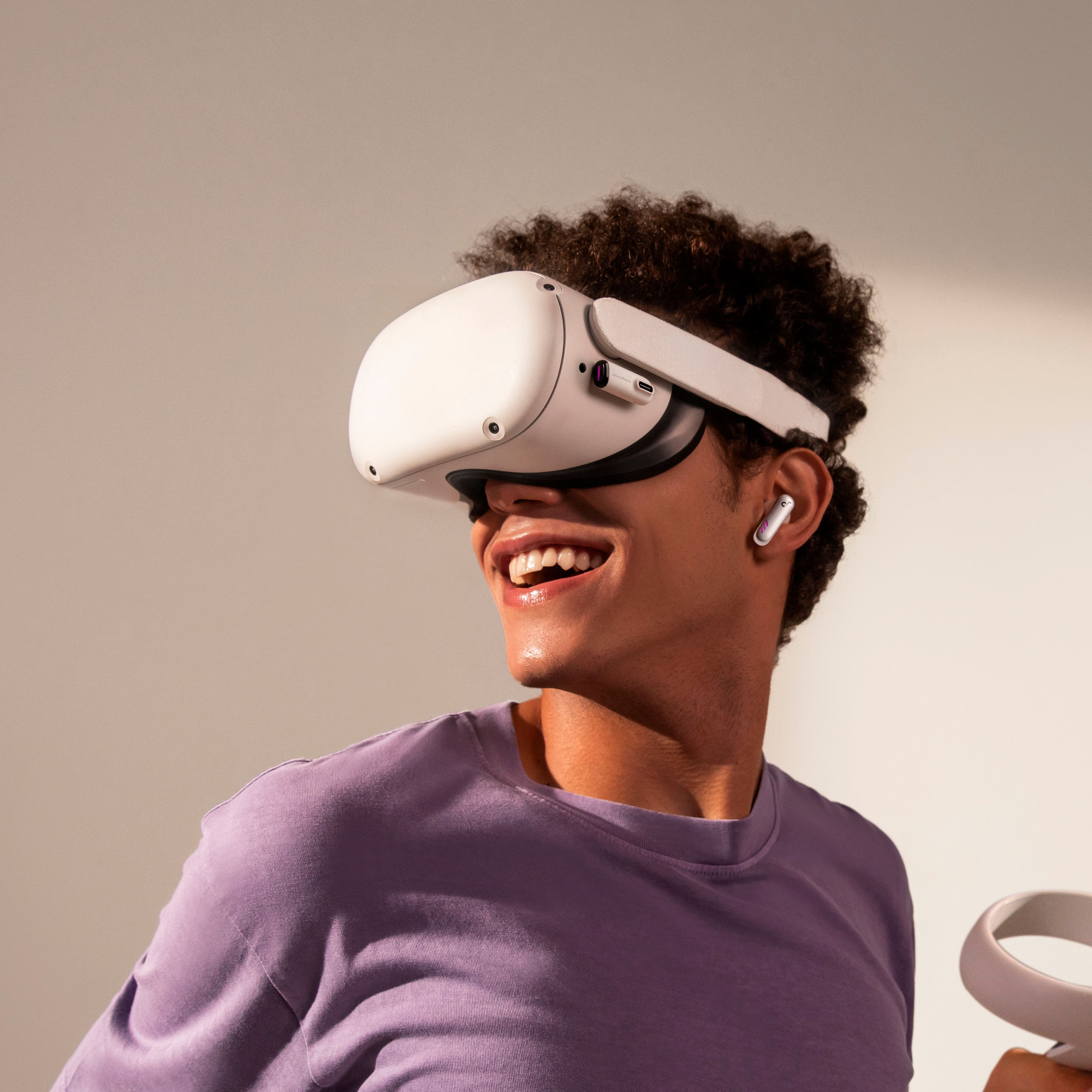 Alt View 17. Soundcore - VR P10 Wireless In-Ear Earbuds for Meta Quest 2 & Meta Quest 3 - White.