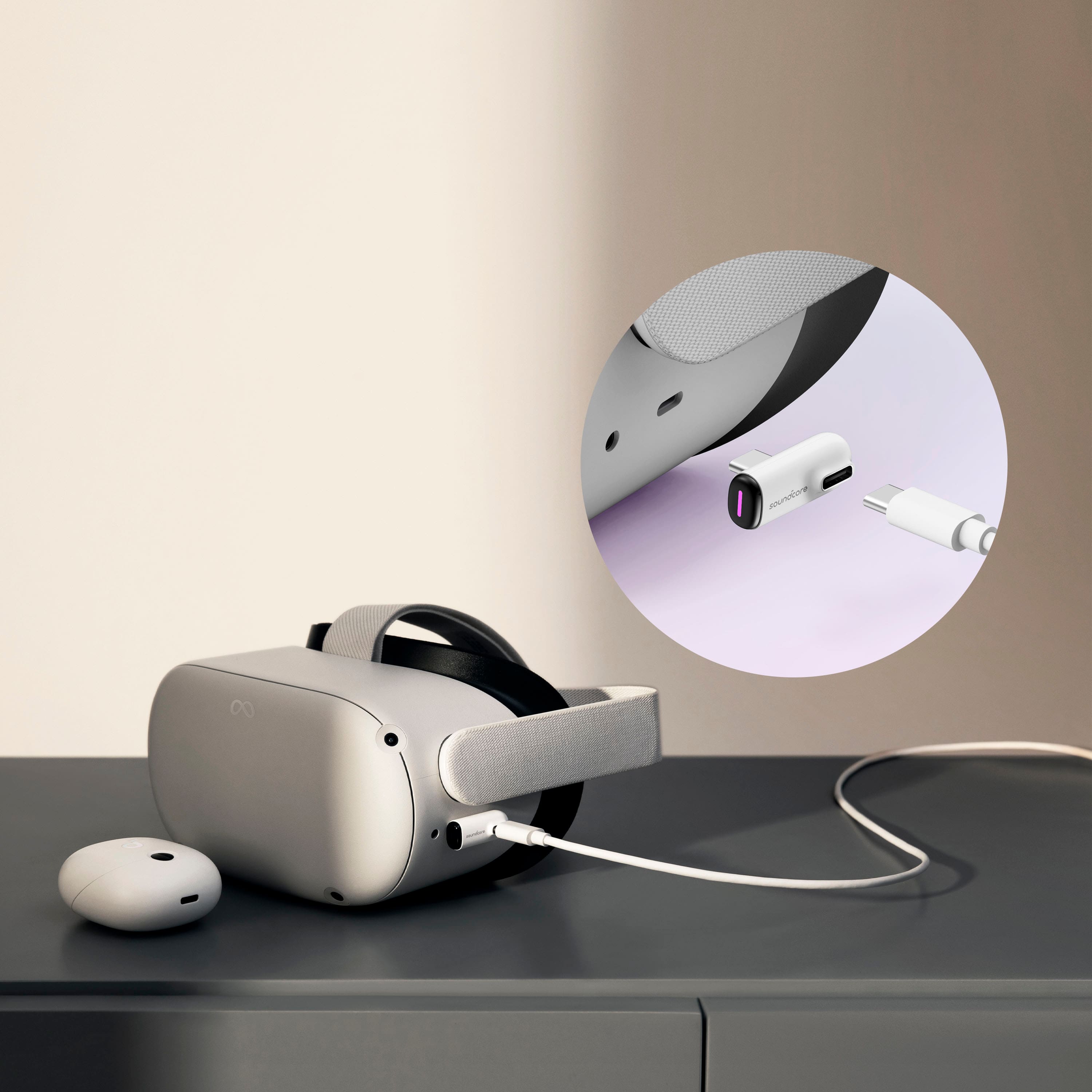 Alt View 19. Soundcore - VR P10 Wireless In-Ear Earbuds for Meta Quest 2 & Meta Quest 3 - White.