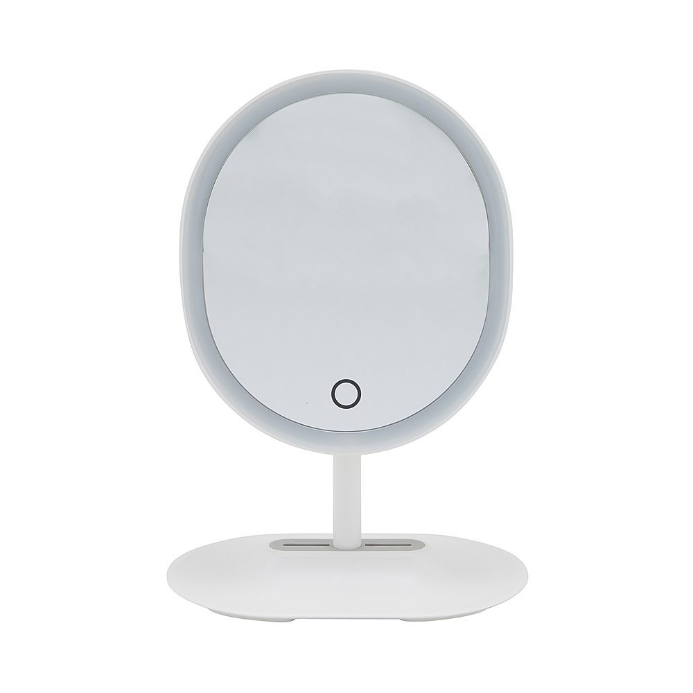 Angle View: Glo-Tech - Oval Rechargeable LED Miror - White