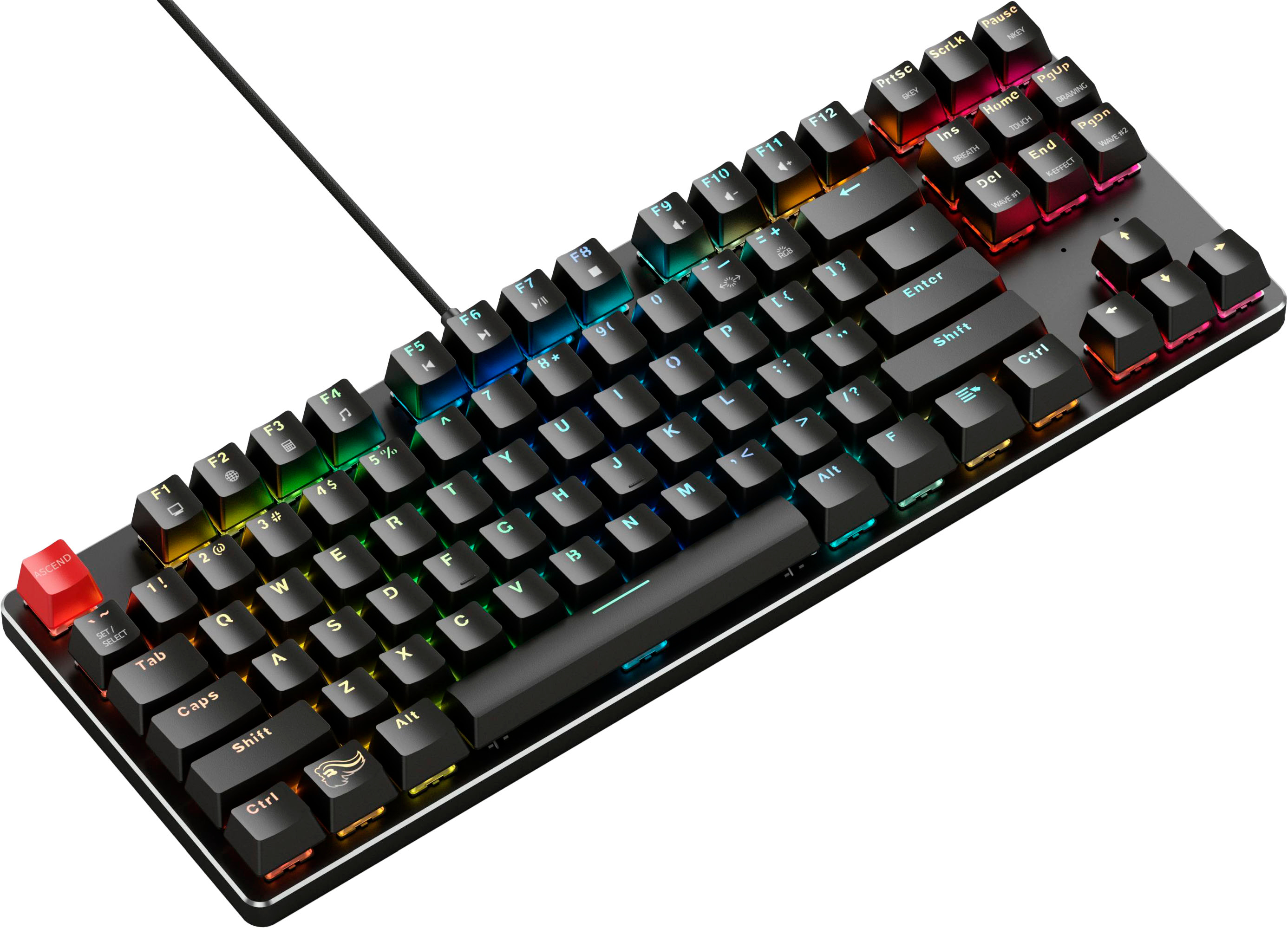 Angle View: Adesso - SlimTouch AKB-212UB TKL Wired Membrane Keyboard - Black
