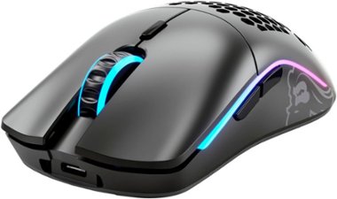 Glorious - Model O Wireless Scroll Honeycomb RGB Gaming Mouse - Matte Black - Front_Zoom