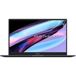 ASUS - Zenbook Pro 17 UM6702 17.3" Touch-Screen Laptop - AMD Ryzen 7 - Memory - NVIDIA GeForce RTX 3050 - 512 GB SSD - Tech Black - Front_Zoom