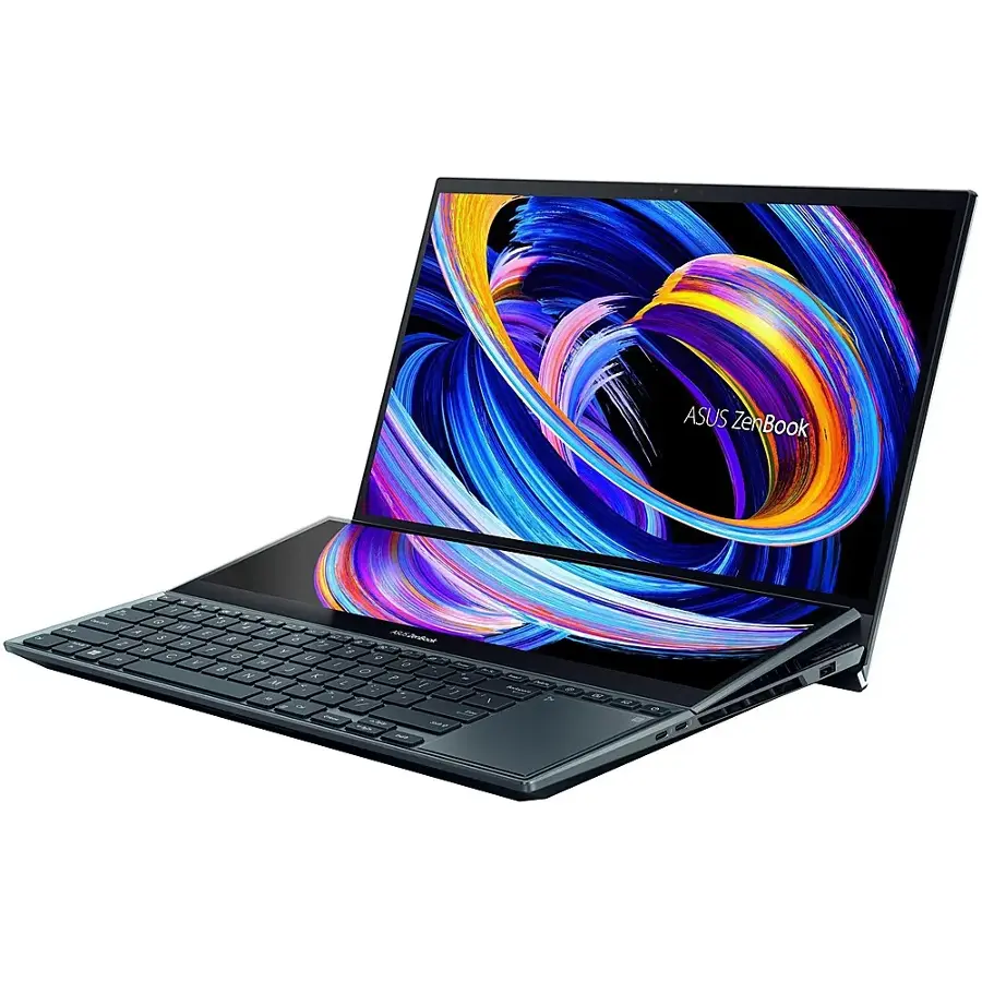 Alt View 17. ASUS - Zenbook Pro Duo 15 Touch Laptop OLED - Intel Core i9 with 32GB RAM - NVIDIA GeForce RTX 3070 Ti - 1TB SSD - Celestial Blue.