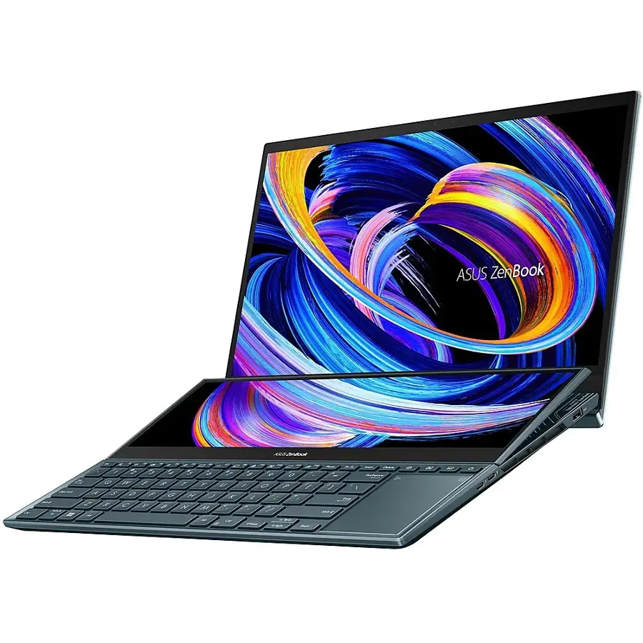 Alt View 28. ASUS - Zenbook Pro Duo 15 Touch Laptop OLED - Intel Core i9 with 32GB RAM - NVIDIA GeForce RTX 3070 Ti - 1TB SSD - Celestial Blue.