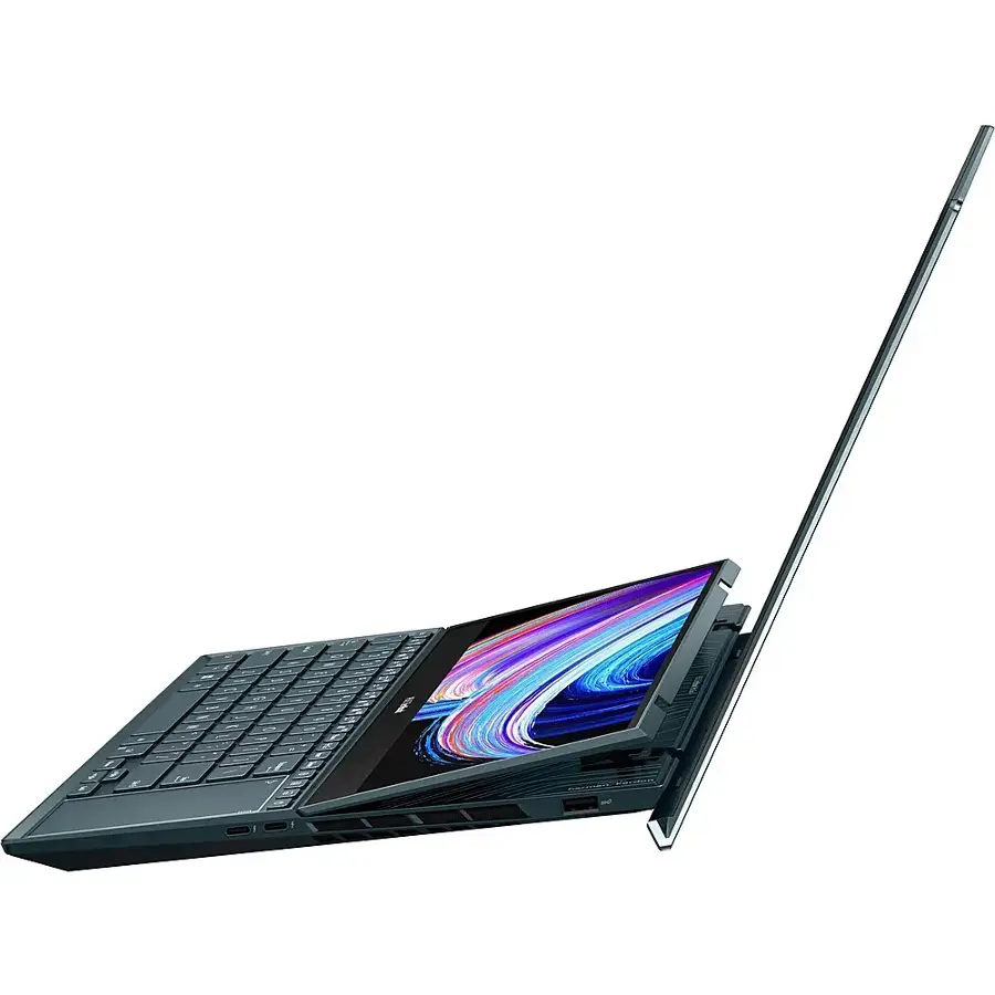 Alt View 32. ASUS - Zenbook Pro Duo 15 Touch Laptop OLED - Intel Core i9 with 32GB RAM - NVIDIA GeForce RTX 3070 Ti - 1TB SSD - Celestial Blue.