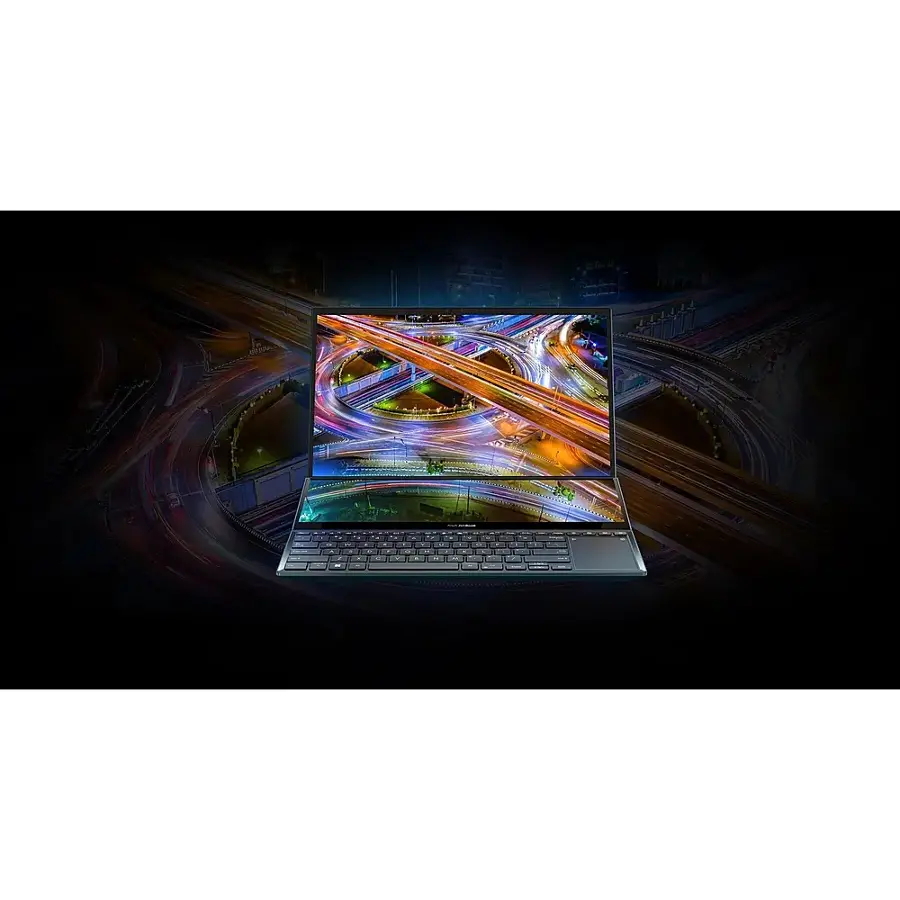 Alt View 33. ASUS - Zenbook Pro Duo 15 Touch Laptop OLED - Intel Core i9 with 32GB RAM - NVIDIA GeForce RTX 3070 Ti - 1TB SSD - Celestial Blue.