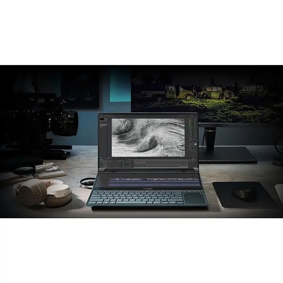 Alt View 36. ASUS - Zenbook Pro Duo 15 Touch Laptop OLED - Intel Core i9 with 32GB RAM - NVIDIA GeForce RTX 3070 Ti - 1TB SSD - Celestial Blue.