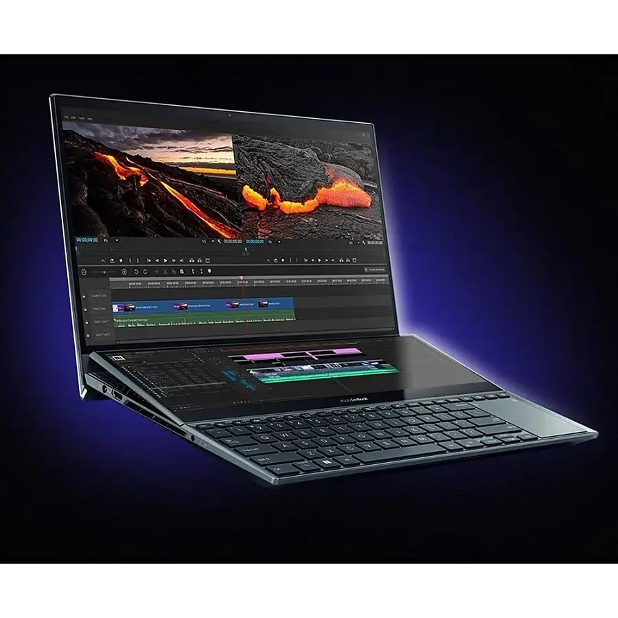 Alt View 38. ASUS - Zenbook Pro Duo 15 Touch Laptop OLED - Intel Core i9 with 32GB RAM - NVIDIA GeForce RTX 3070 Ti - 1TB SSD - Celestial Blue.