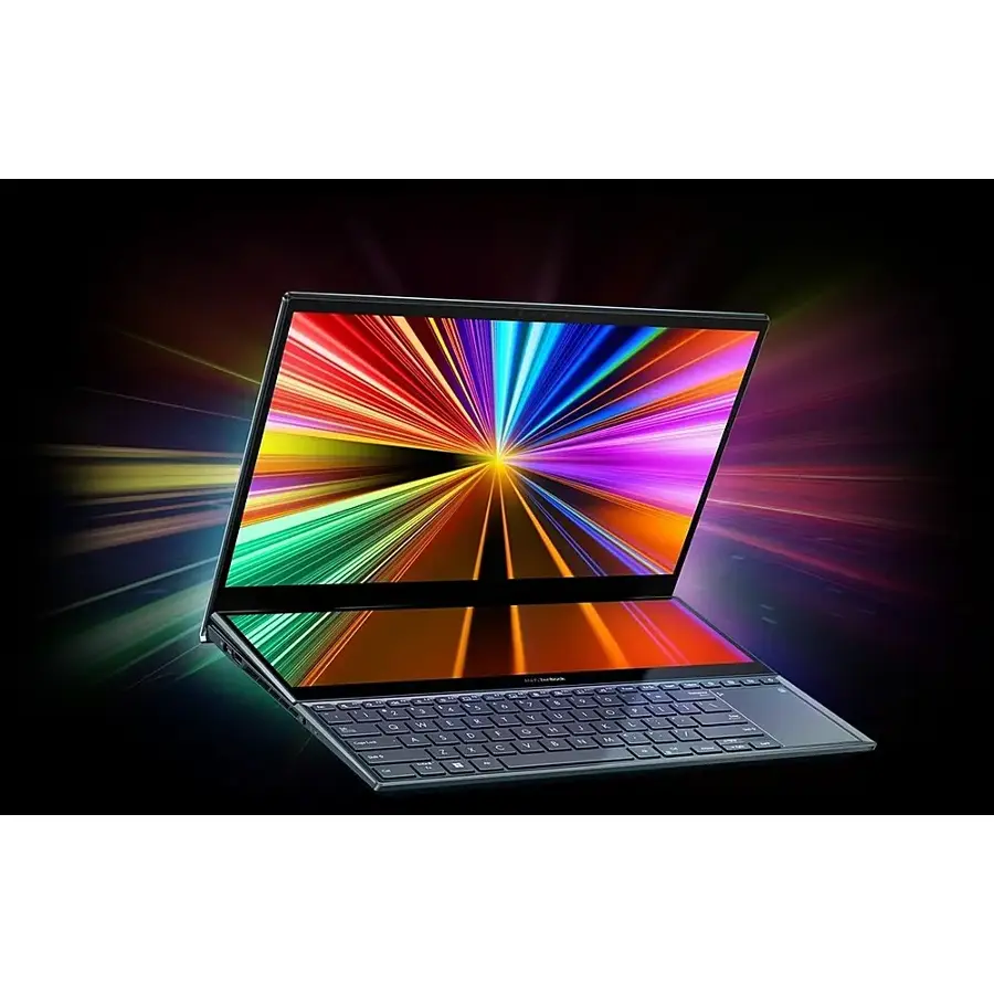 Alt View 39. ASUS - Zenbook Pro Duo 15 Touch Laptop OLED - Intel Core i9 with 32GB RAM - NVIDIA GeForce RTX 3070 Ti - 1TB SSD - Celestial Blue.