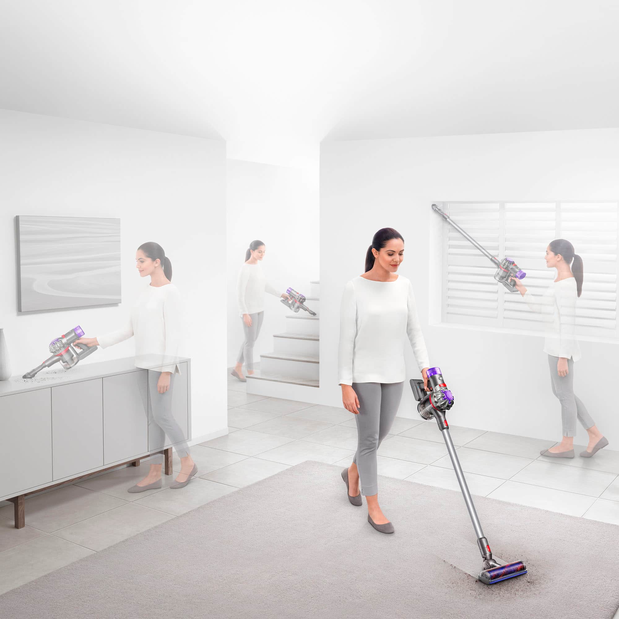 Angle. Dyson - V7 Advanced Origin Cordless Vacuum - Silver.
