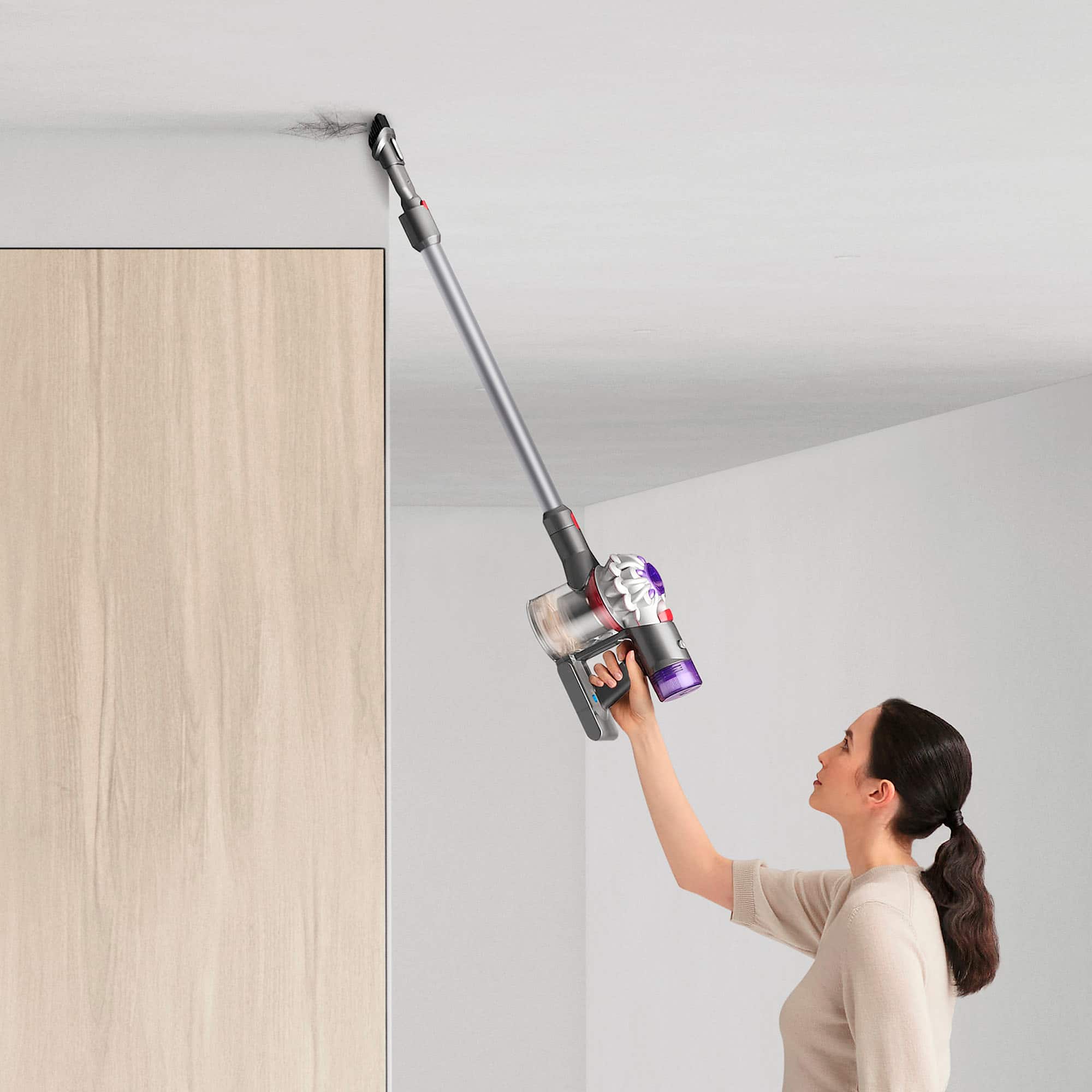Alt View 13. Dyson - V7 Advanced Origin Cordless Vacuum - Silver.