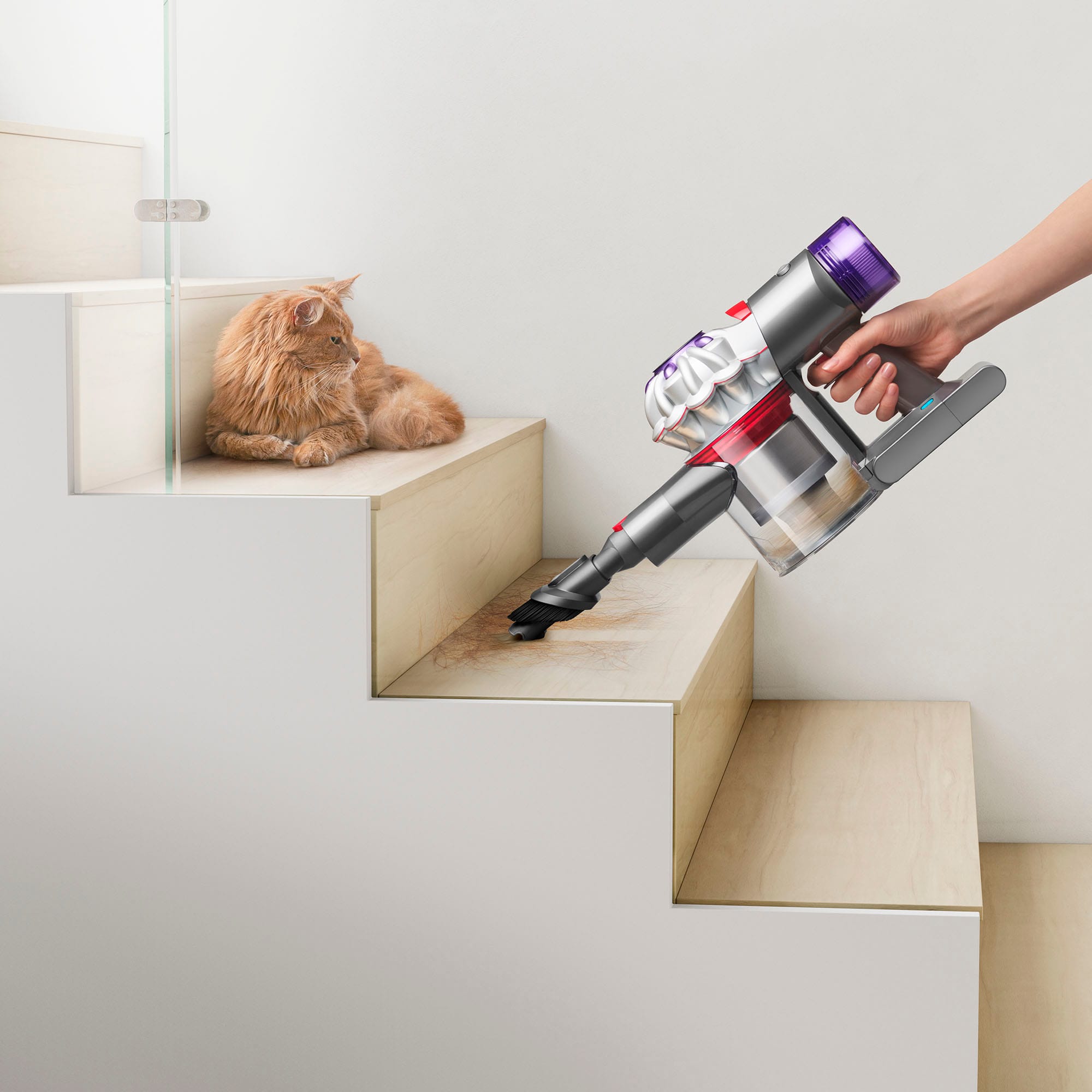 Alt View 14. Dyson - V7 Advanced Origin Cordless Vacuum - Silver.