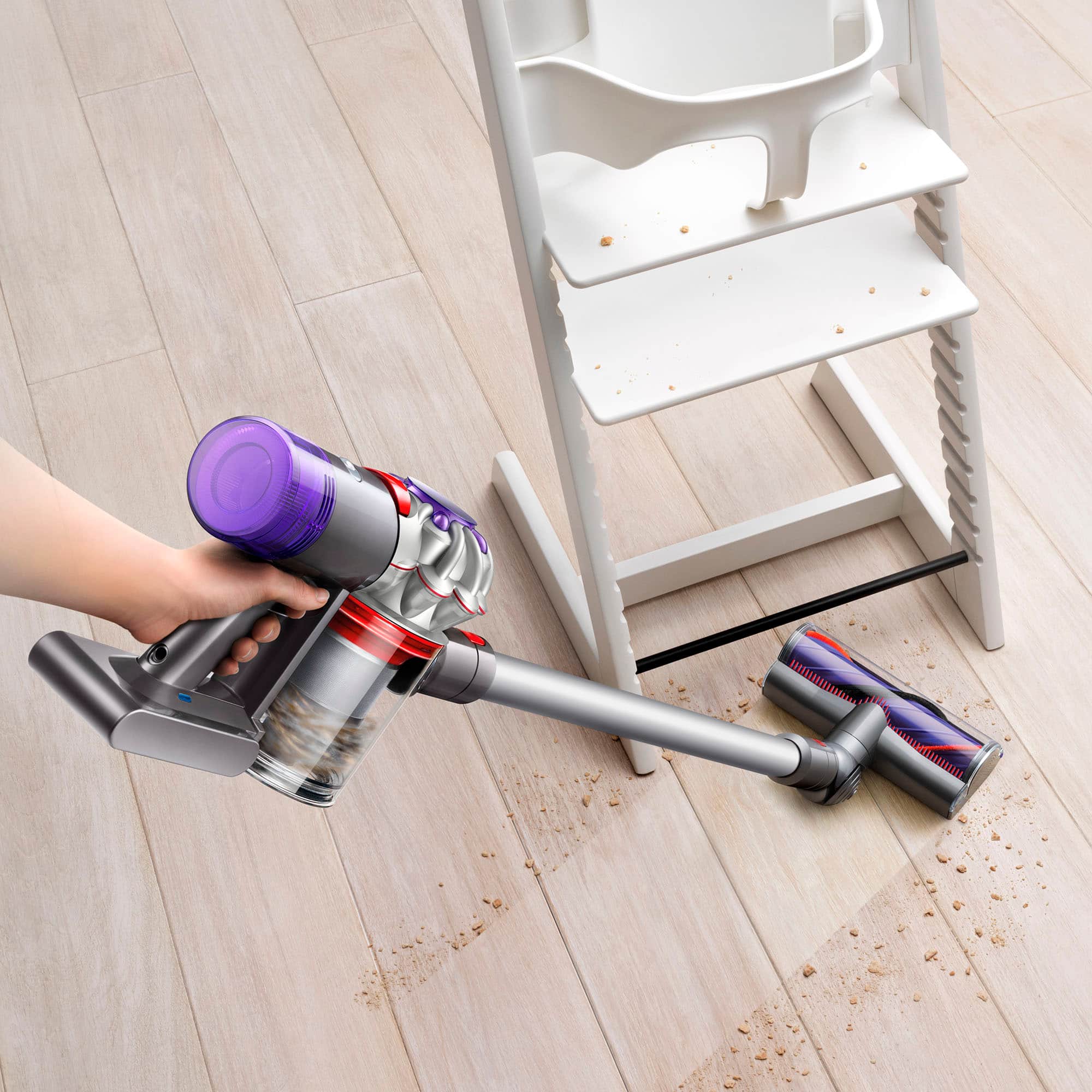 Alt View 15. Dyson - V7 Advanced Origin Cordless Vacuum - Silver.