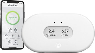 Airthings - View Plus Air Quality/Radon/Carbon Dioxide/Temperature/Humidity with Alexa and Google Assistant - Matte White - Front_Zoom
