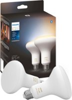 Philips - Hue White Ambiance BR30 Bluetooth 85W Smart LED Bulb (2-pack) - Adjustable White - Front_Zoom
