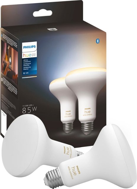 Philips Hue BR30 Bluetooth 85W Smart LED Bulb (2-Pack) White