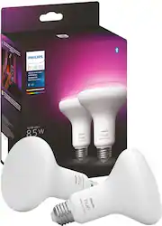 Philips - Hue BR30 Bluetooth 85W Smart LED Bulb (2-Pack) - White and Color Ambiance - Front_Zoom