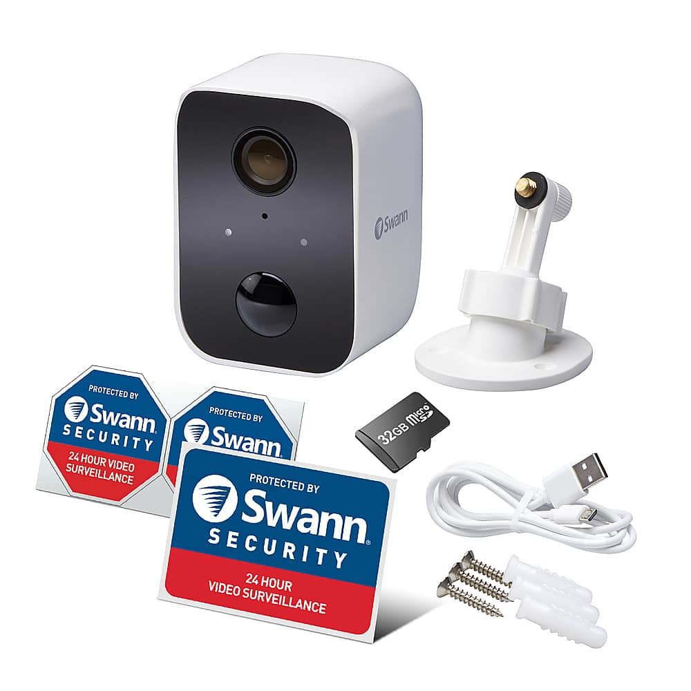 Angle. Swann - CoreCam Indoor/Outdoor Wireless 1080p Security Camera - Black/White.