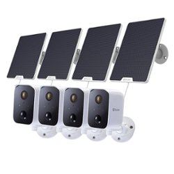 Swann - CoreCam 4-Camera Indoor/Outdoor Wireless 1080p Solar Panel Security System - Black/White - Front_Zoom