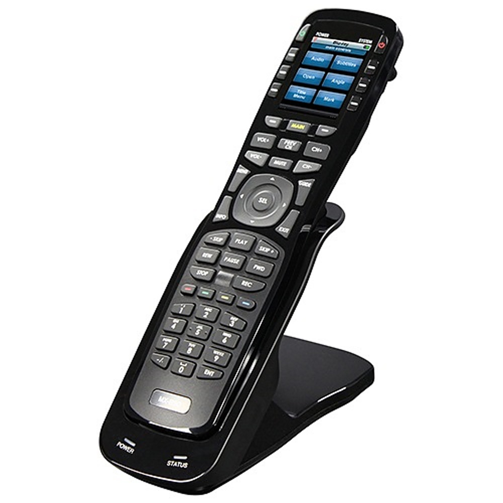 Angle View: Universal Remote Control - IR/RF Open Architecture Remote w/Charging Base - Black