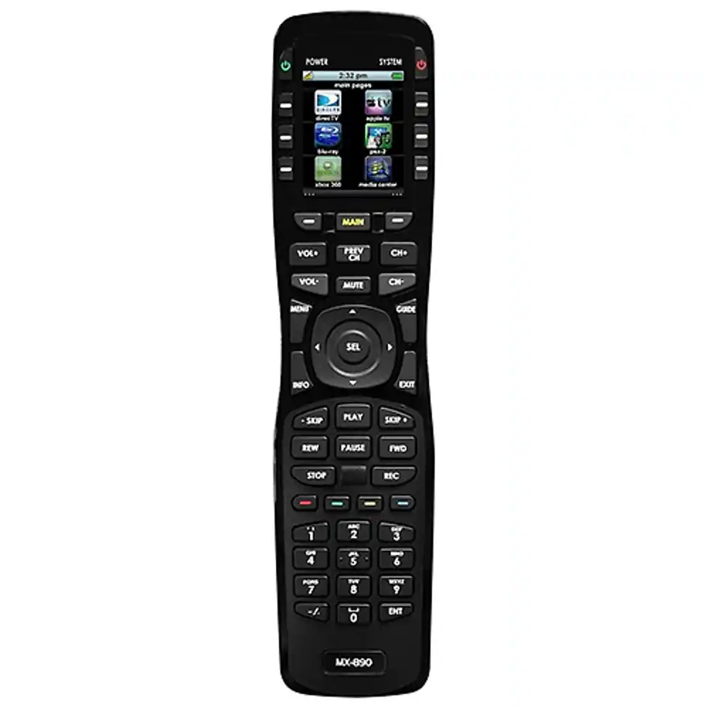 Front. Universal Remote Control - MX-890I IR/RF Open Architecture Remote w/Charging Base - Black.
