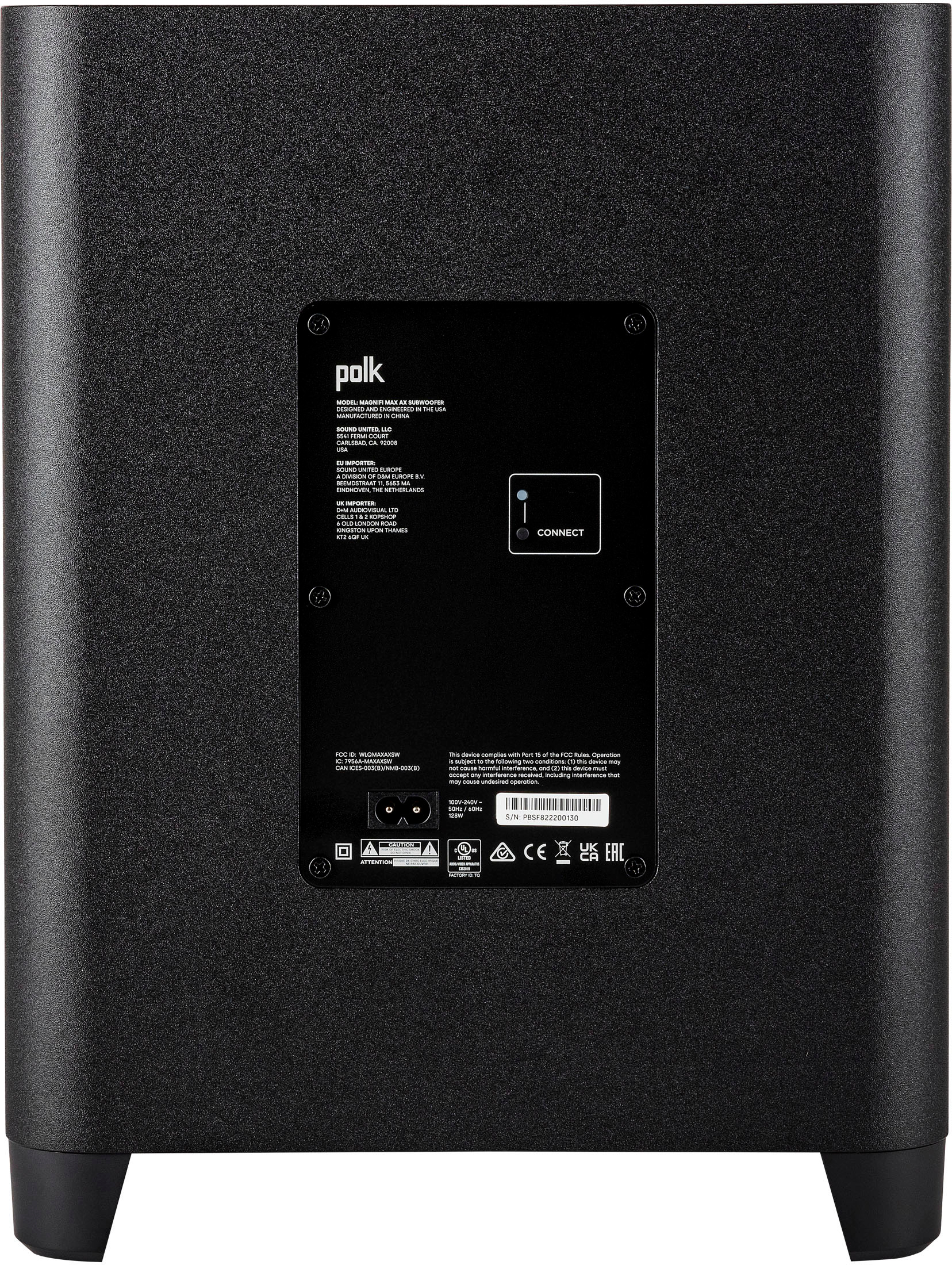 Back View: Hisense - 5.1.2 Dolby ATMOS  Soundbar with Wireless Rear Satellite Speakers & Wireless Subwoofer - Black