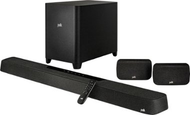 Polk Audio - MagniFi Max AX SR Dual 2.5” Drivers Three 0.75” Tweeters and Four 1” X 3” Mid-Woofers Sound Bar with Wireless Subwoofer - Black - Front_Zoom