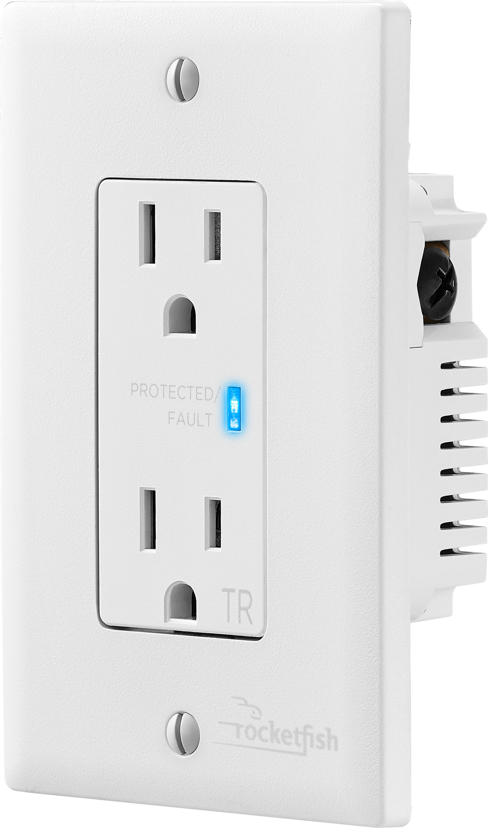 Rocketfish - 2-Outlet In-Wall Surge Protector - White
