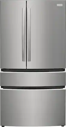 Frigidaire - Gallery 22.1 Cu. Ft. Counter-Depth 4-Door French Door Refrigerator with Internal Water Dispenser - Smudge Proof Stainless Steel
