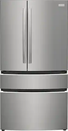 Front. Frigidaire - Gallery 22.1 Cu. Ft. Counter-Depth 4-Door French Door Refrigerator - Stainless steel.
