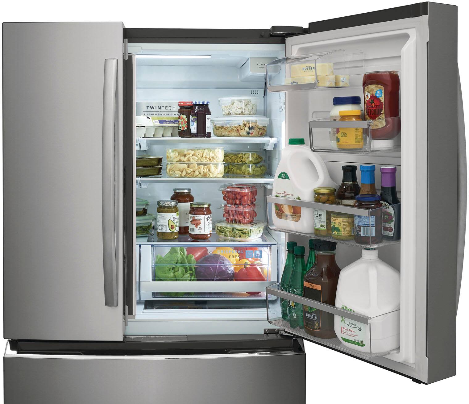 Alt View 11. Frigidaire - Gallery 22.1 Cu. Ft. Counter-Depth 4-Door French Door Refrigerator - Stainless steel.