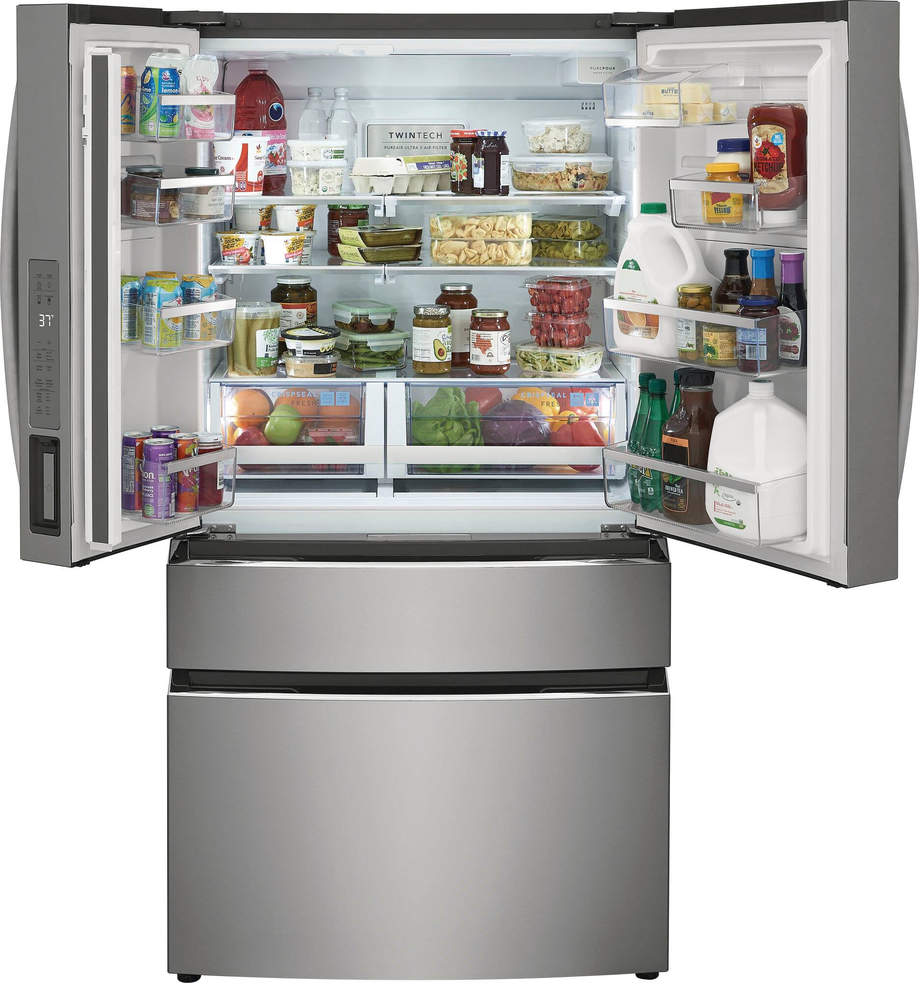 Alt View 2. Frigidaire - Gallery 22.1 Cu. Ft. Counter-Depth 4-Door French Door Refrigerator - Stainless steel.