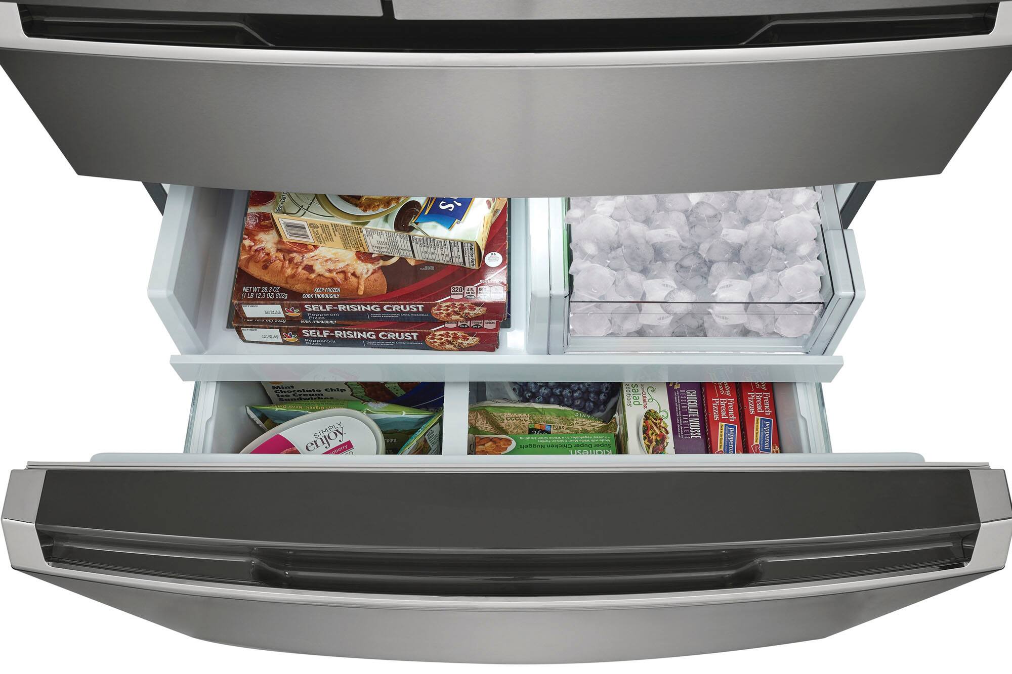 Alt View 3. Frigidaire - Gallery 22.1 Cu. Ft. Counter-Depth 4-Door French Door Refrigerator - Stainless steel.