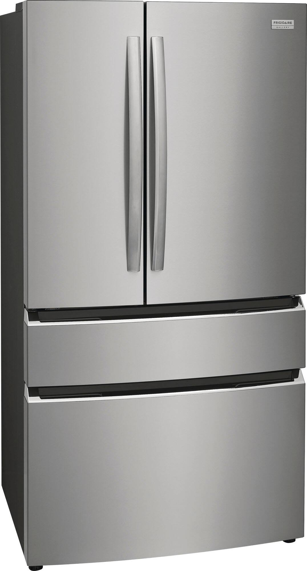 Left. Frigidaire - Gallery 22.1 Cu. Ft. Counter-Depth 4-Door French Door Refrigerator - Stainless steel.