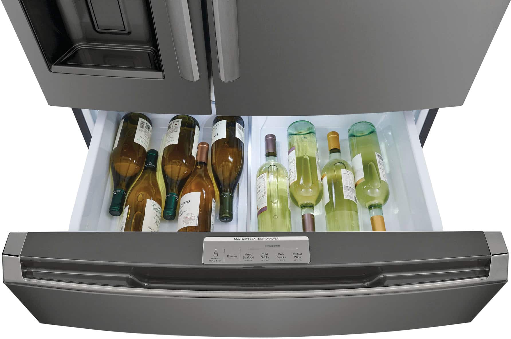 Alt View 16. Frigidaire - Gallery 21.5 Cu. Ft. Counter-Depth 4-Door French Door Refrigerator - Black Stainless steel.