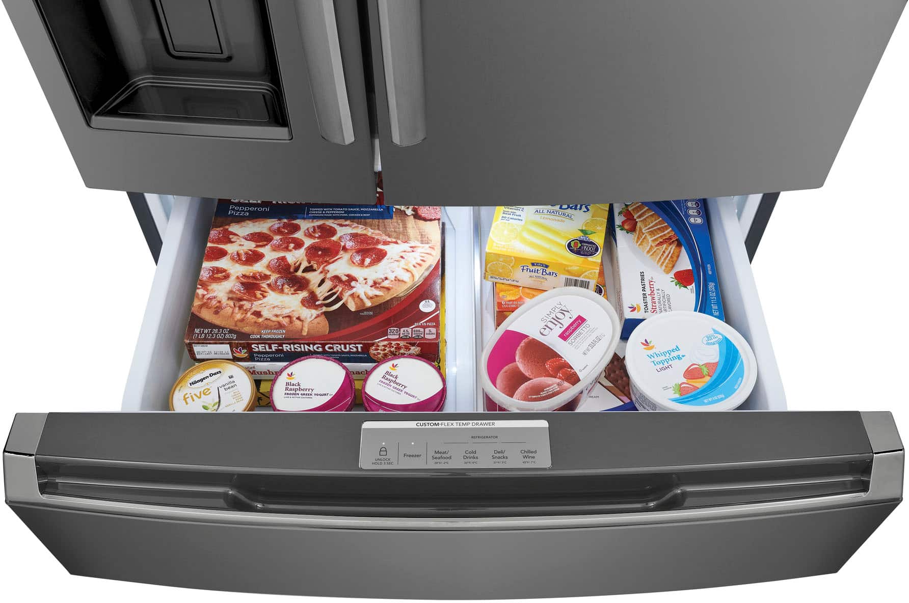 Alt View 17. Frigidaire - Gallery 21.5 Cu. Ft. Counter-Depth 4-Door French Door Refrigerator - Black Stainless steel.