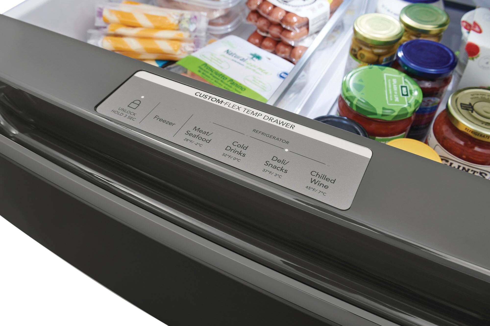 Alt View 18. Frigidaire - Gallery 21.5 Cu. Ft. Counter-Depth 4-Door French Door Refrigerator - Black Stainless steel.