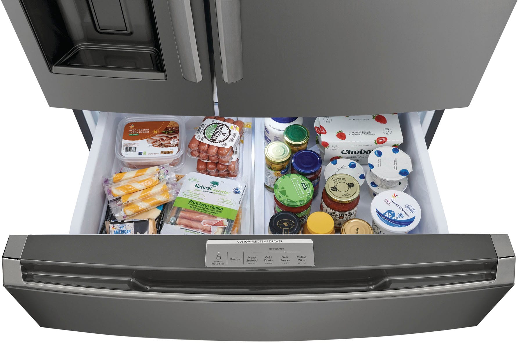 Alt View 19. Frigidaire - Gallery 21.5 Cu. Ft. Counter-Depth 4-Door French Door Refrigerator - Black Stainless steel.