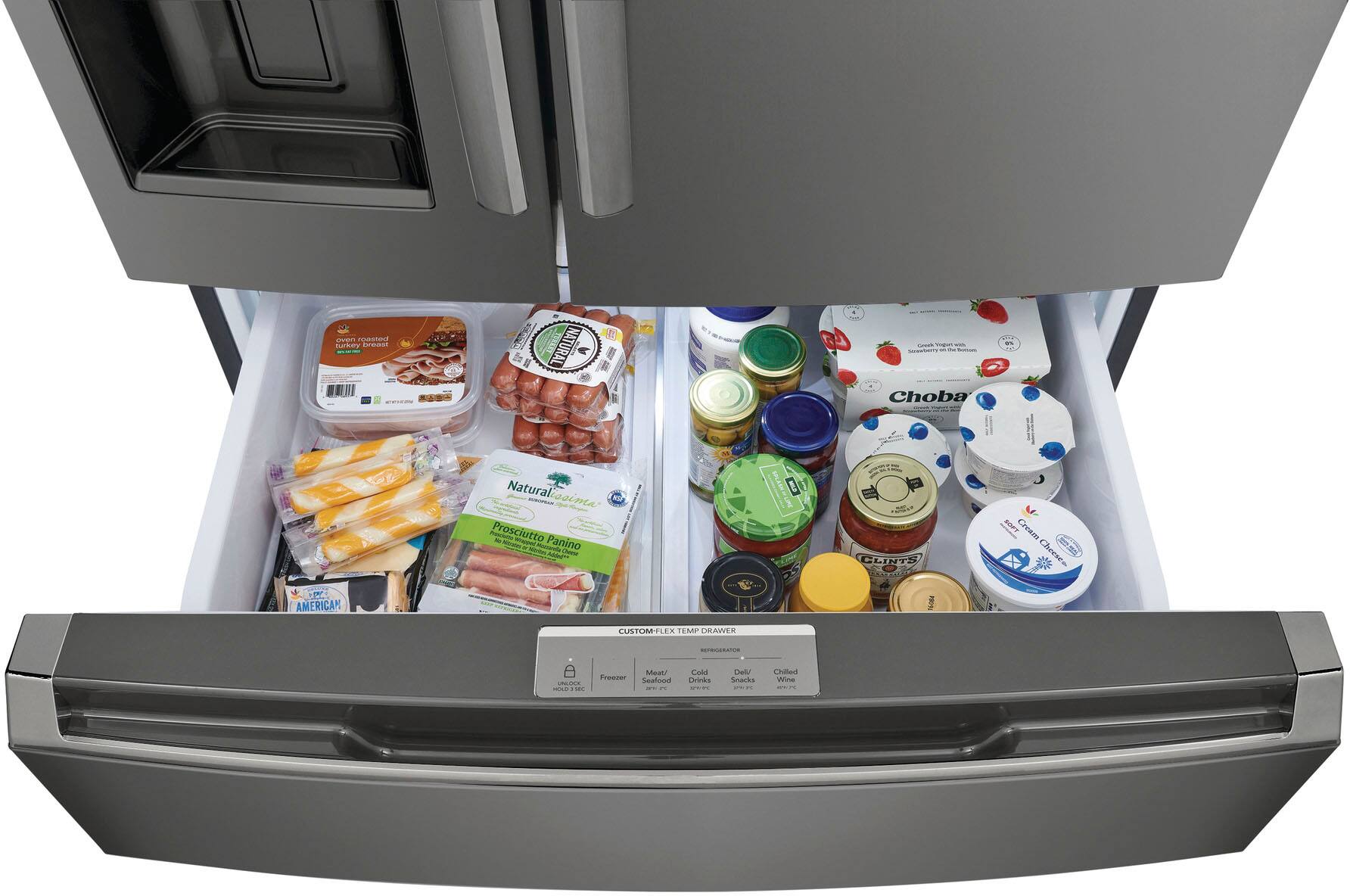 Alt View 19. Frigidaire - Gallery 21.5 Cu. Ft. Counter-Depth 4-Door French Door Refrigerator - Black Stainless steel.