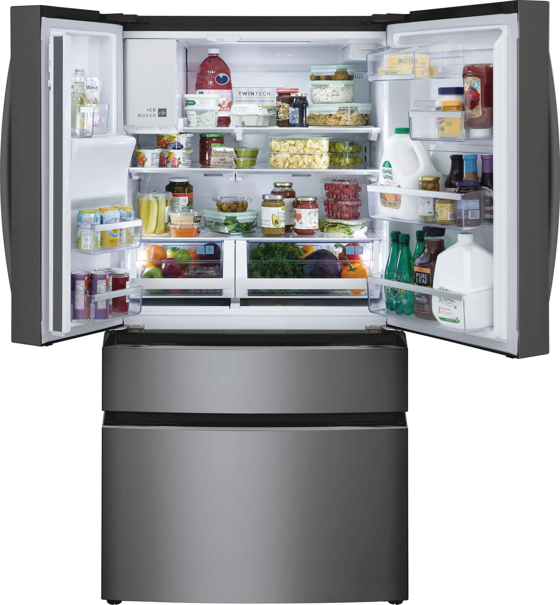 Alt View 1. Frigidaire - Gallery 21.5 Cu. Ft. Counter-Depth 4-Door French Door Refrigerator - Black Stainless steel.