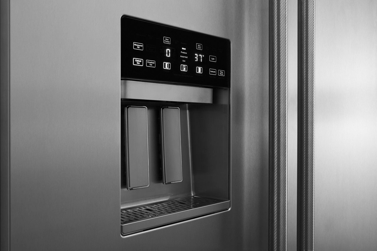 Alt View 3. JennAir - 29.4 Cu. Ft. Side-by-Side Refrigerator with Water Dispenser - Stainless Steel.