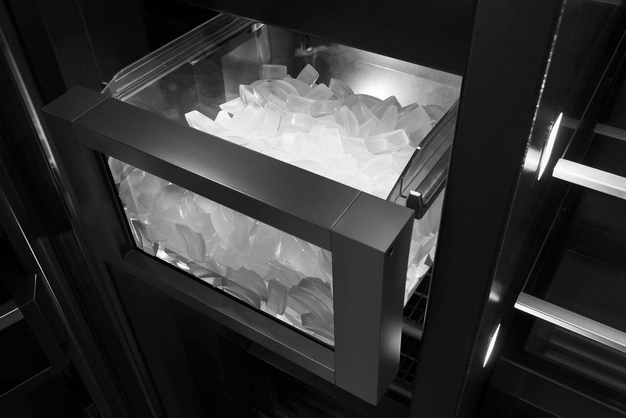 Alt View 4. JennAir - 25.5 Cu. Ft. Side-by-Side Refrigerator with Capacitive Touch Controls - Custom Panel Ready.