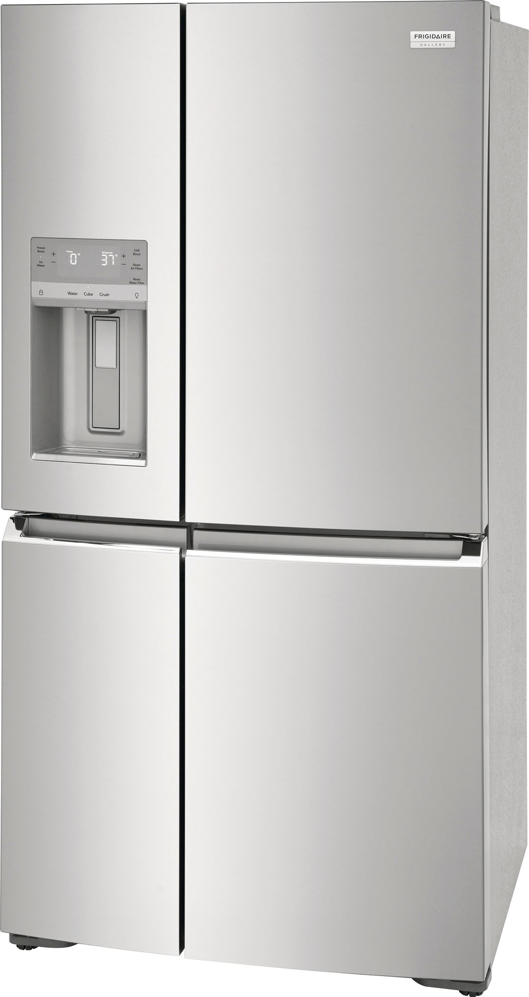 Angle View: Frigidaire - Gallery 21.3 Cu. Ft. Counter-Depth 4-Door Refrigerator - Stainless Steel