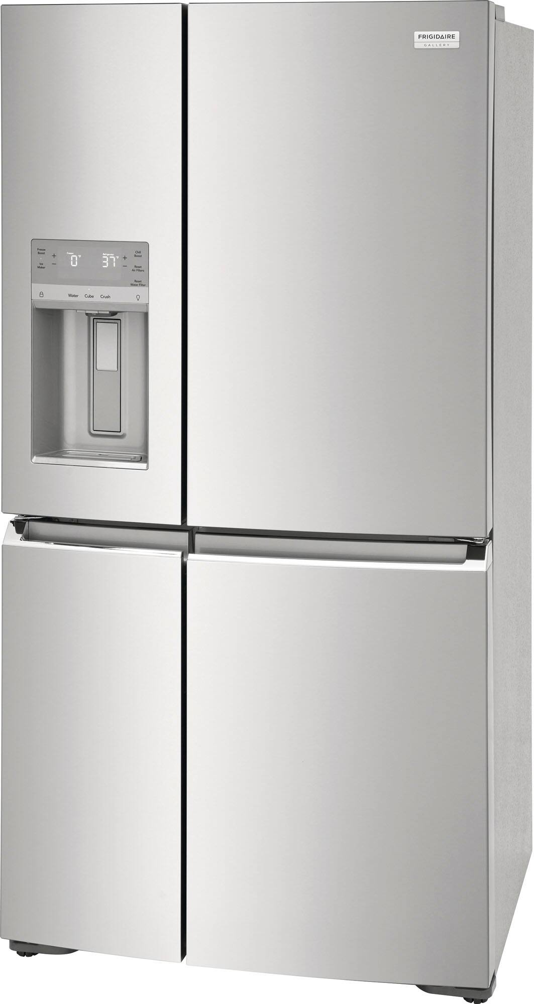 Angle. Frigidaire - Gallery 21.3 Cu. Ft. Counter-Depth 4-Door Refrigerator - Stainless steel.