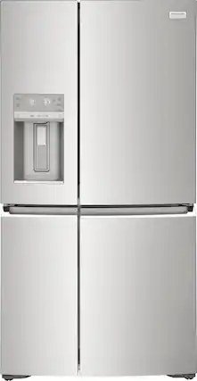 Front. Frigidaire - Gallery 21.3 Cu. Ft. Counter-Depth 4-Door Refrigerator - Stainless steel.