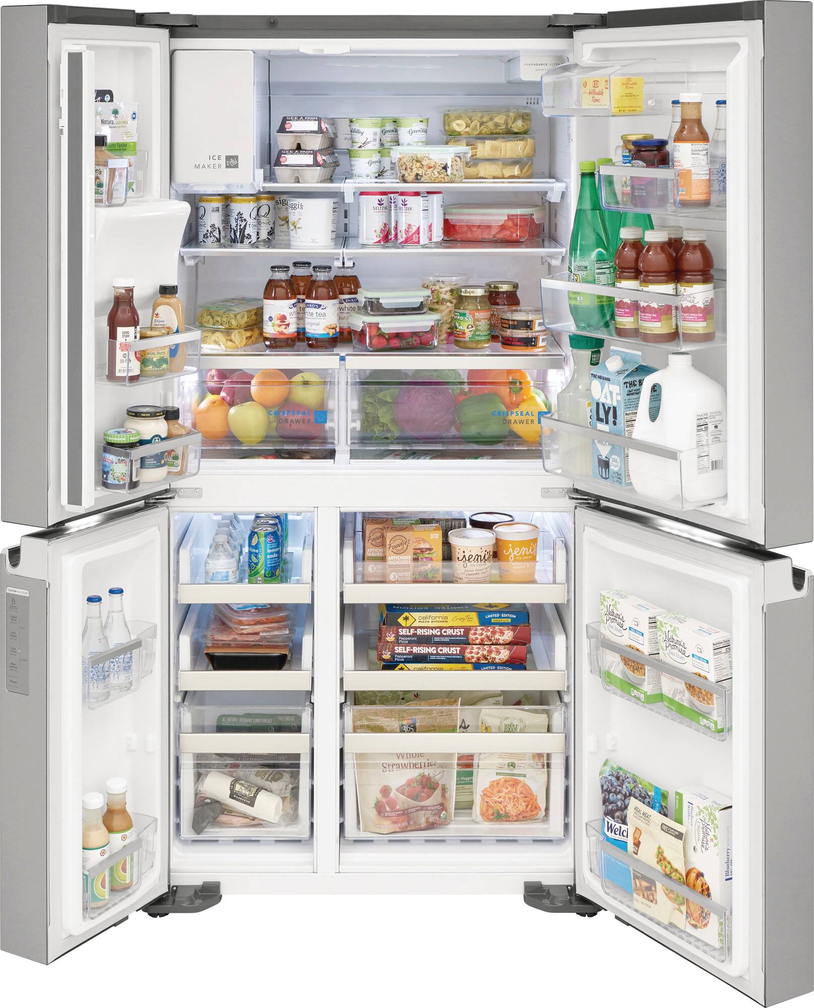 Alt View 3. Frigidaire - Gallery 21.3 Cu. Ft. Counter-Depth 4-Door Refrigerator - Stainless steel.