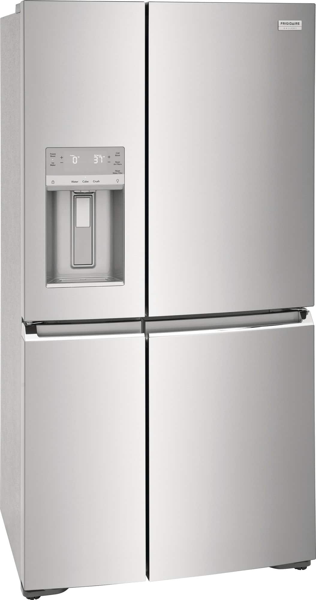 Left. Frigidaire - Gallery 21.3 Cu. Ft. Counter-Depth 4-Door Refrigerator - Stainless steel.