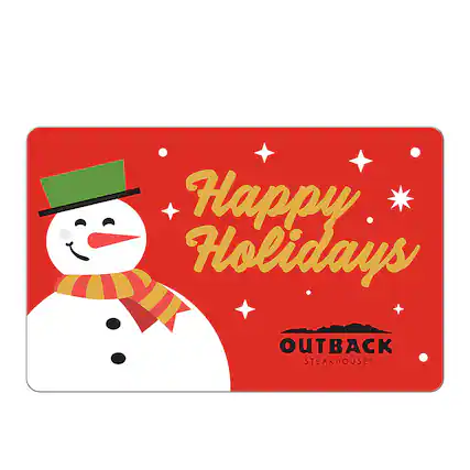 Front. Outback - $25 Holiday Gift Card (Digital Delivery).