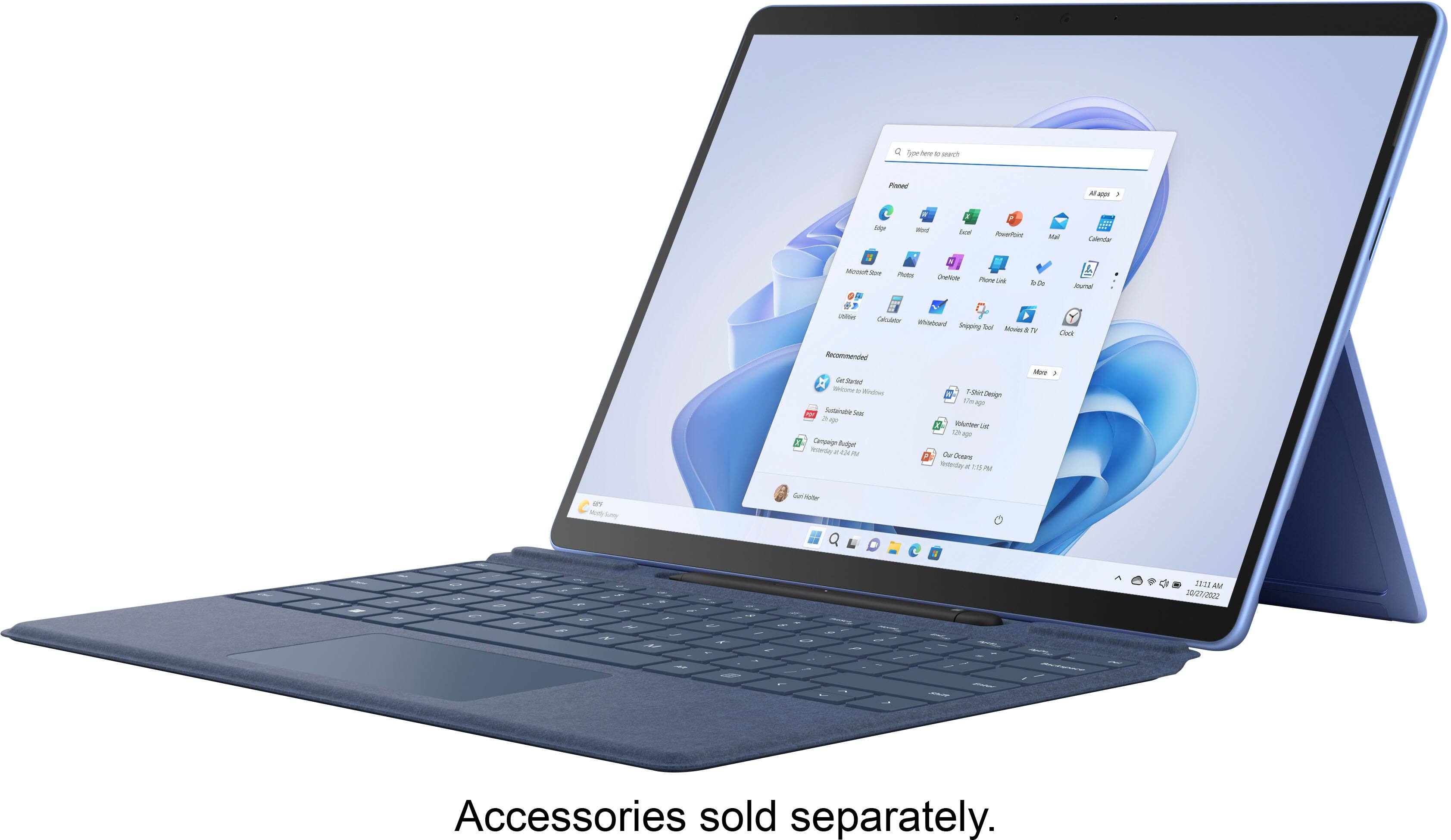 Alt View 11. Microsoft - Surface Pro 9 - 13" Touch-Screen - Intel Evo Platform Core i5 - 8GB Memory - 256GB SSD - Device Only - Sapphire.
