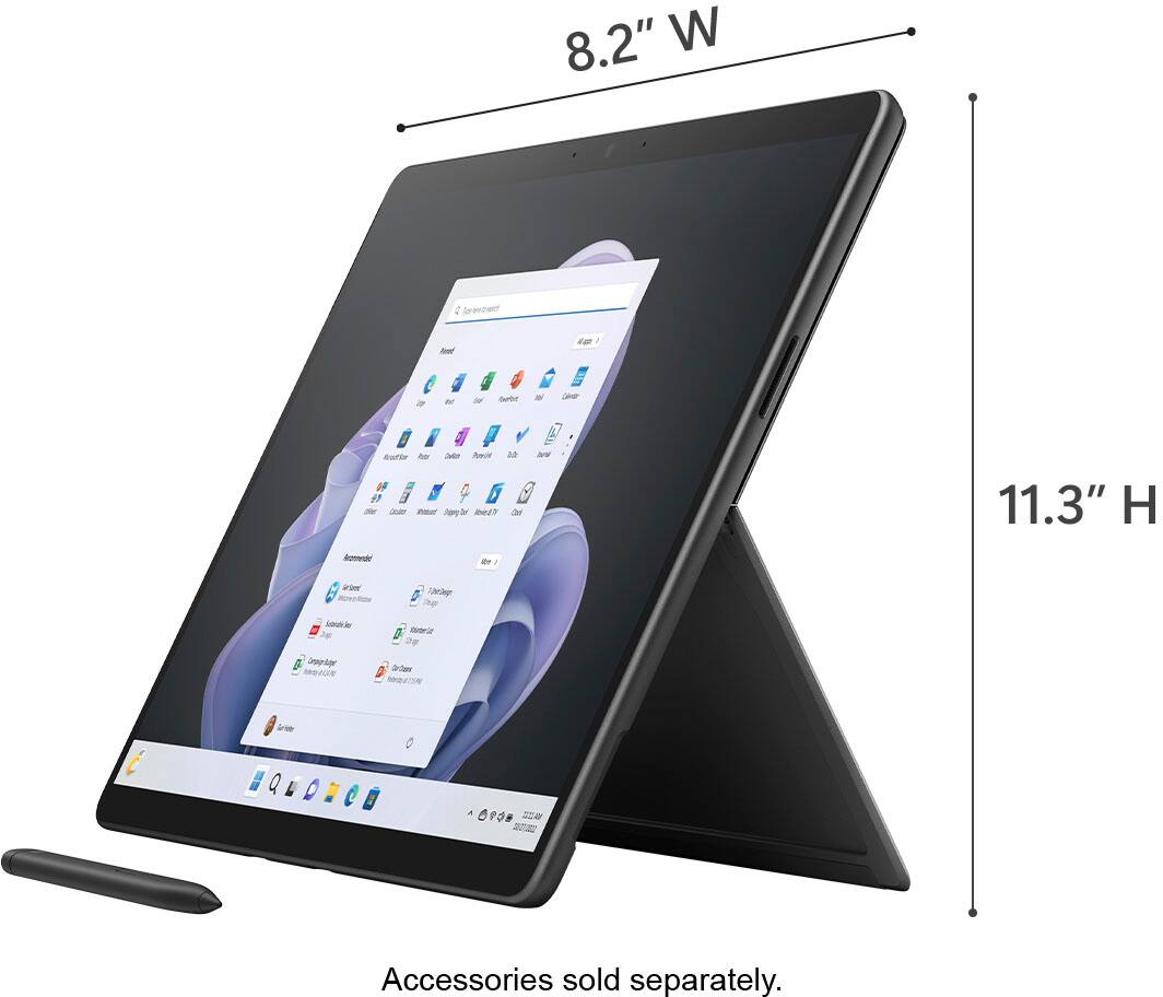 Alt View 16. Microsoft - Surface Pro 9 - 13" Touch-Screen - Intel Evo Platform Core i5 - 8GB Memory - 256GB SSD - Device Only - Graphite.